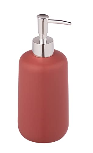 WENKO Dispensador de jabón Olinda, Color Rojo, Accesorio de baño con Acabado Mate, 0,5 l