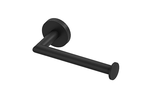 COSMIC - Portapapel Sin Tapa Baño | Acabado Negro Mate | Fácil Instalación - Sujeción Con Tornillos | Medidas 16,9 x 7,8 x 5 cm