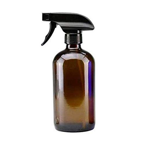 VASANA 1 botella vacía de 500 ml de cristal recargable con pulverizador negro para aceites esenciales y productos de limpieza caseros para aromaterapia., ámbar (Naranja) - YPK52051AMBER