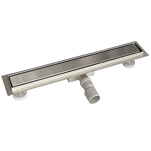 Acezanble - Canaleta de ducha de acero inoxidable sifón de desagüe para cuarto de baño rectangular 2 en 1 para azulejo 60 cm