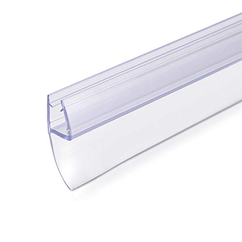 Navaris junta de recambio para ducha - Repuesto para puerta de vidrio con grosor de 6MM - Sello protector contra salpicaduras 180° de 100CM de largo