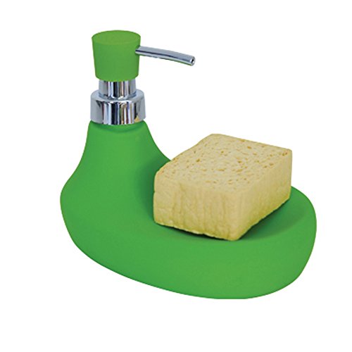 MSV 110458 - Malaga Esponja y escurreplatos dispensador de jabón Verde