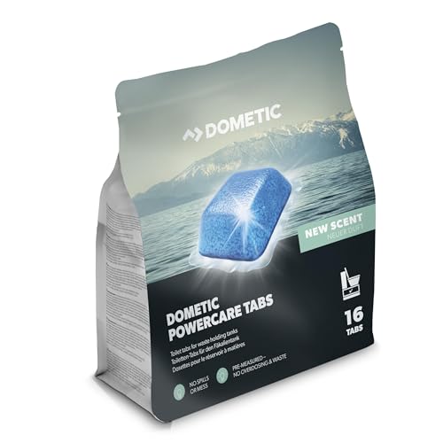 Dometic Pastillas PowerCare - Aditivo para el tanque de aguas negras, ayuda a la disolución de los residuos, 16 pastillas, Multicolor, Talla Única