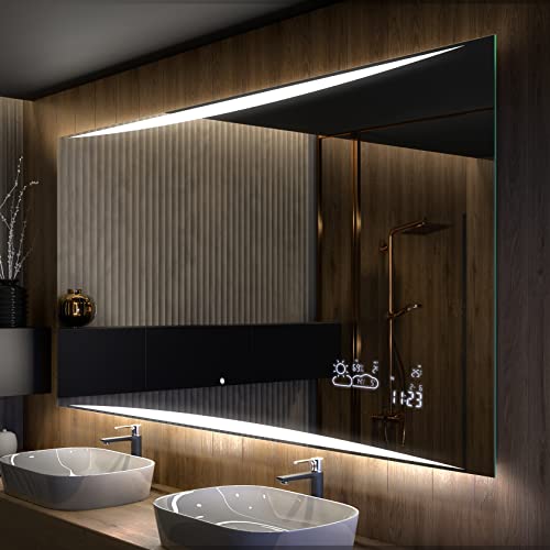 Artforma 150 x 70 cm Espejo de Baño con Iluminación LED - Luz Espejo de Pared con Accesorios - Diferentes tamaños para Baño Dormitorio Maquillaje - L78