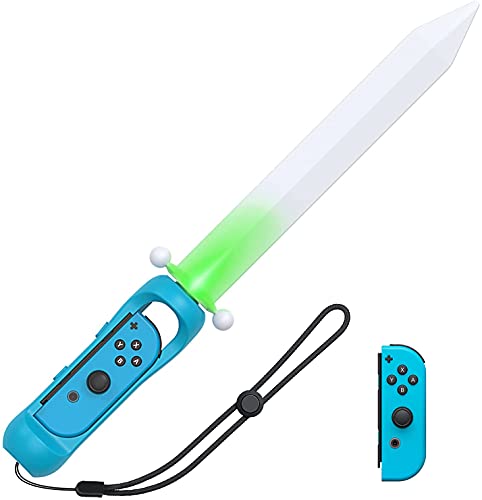 YOMADFUN Espada Maestra Grip para The Legend of Zelda Skyward Sword HD, Switch Espada Maestra Controlador de Juego para Joy-con Mandos Grip para Switch, Azul