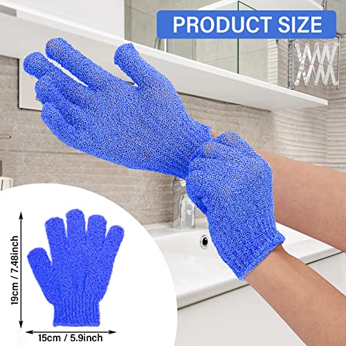 WLLHYF 2 pares de guantes de baño exfoliantes para la limpieza profunda de la piel muerta, accesorios de baño para mujeres, hombres, masajes y exfoliación de la piel
